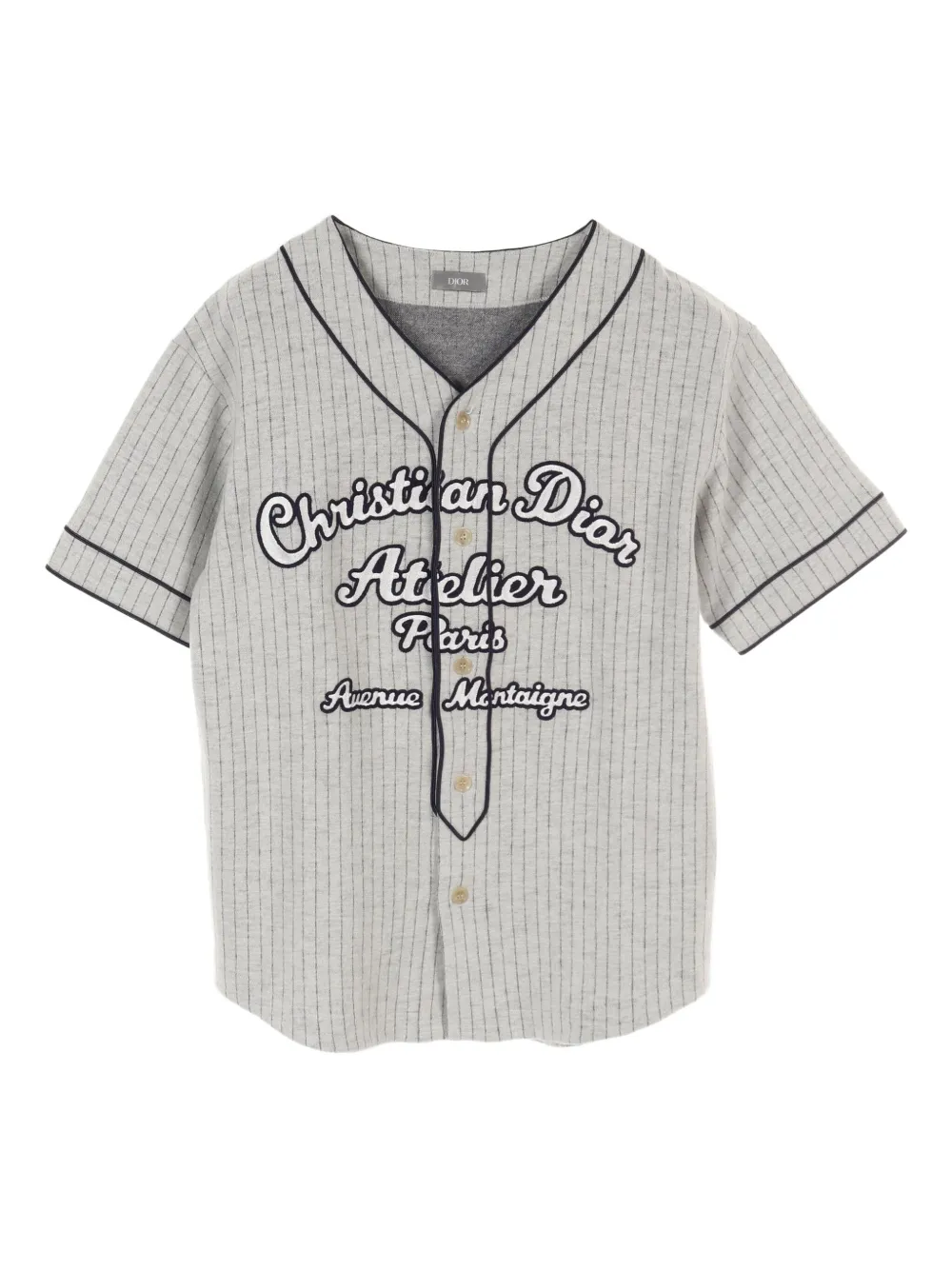 2010s embroidered striped shirt