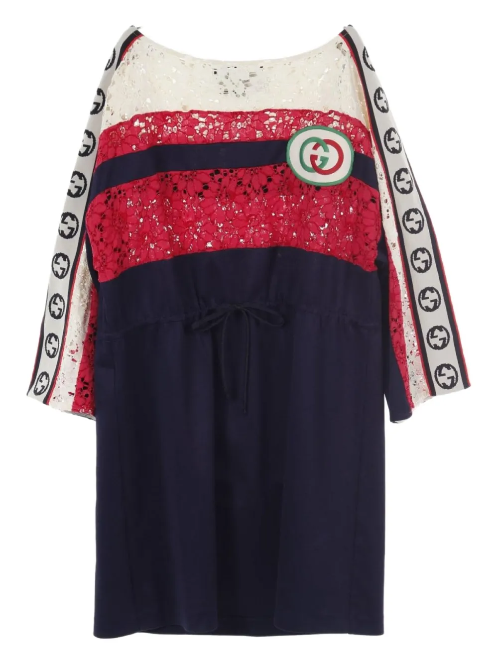 Gucci Pre-Owned 2010s kanten jurk met GG-logo - Blauw