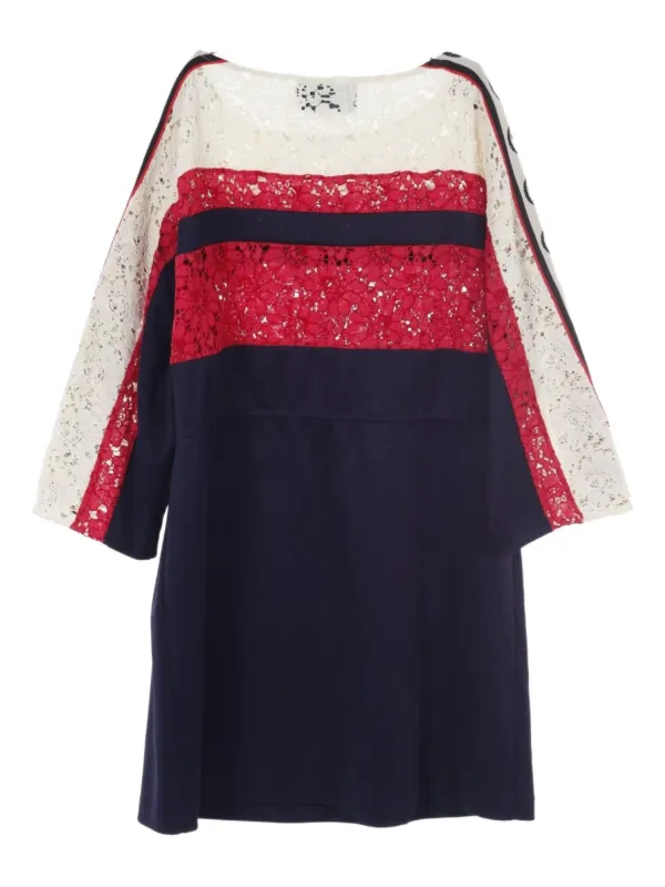Gucci Pre-Owned 2010s Interlocking G Lace Dress | Blue | FARFETCH