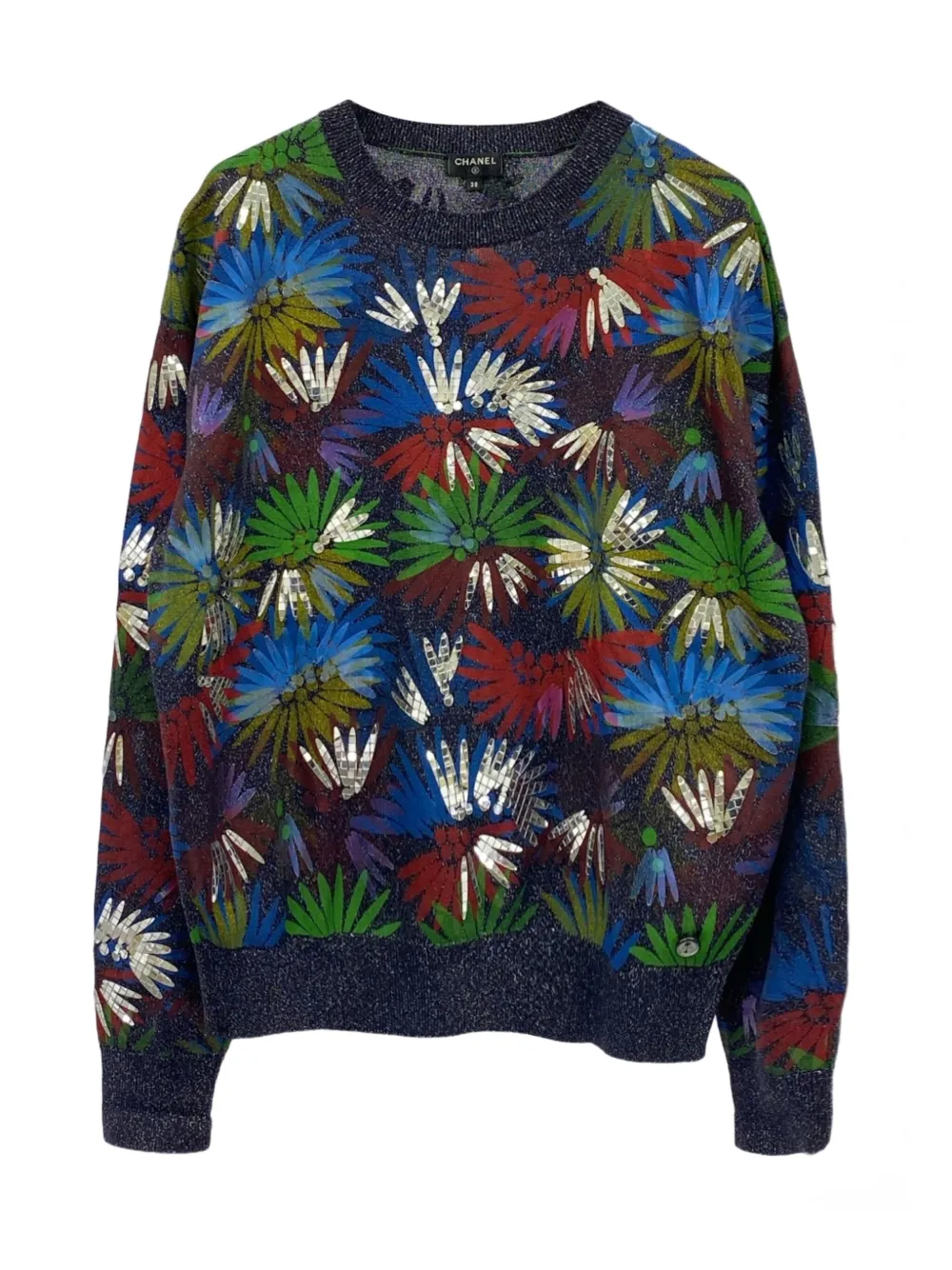 2000s floral-patterned sweater