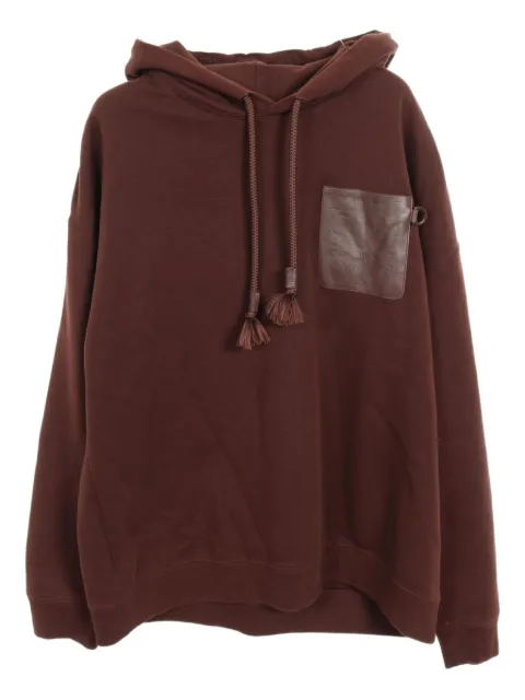 Loewe Pre-Owned 2010s leather-pocket cotton hoodie