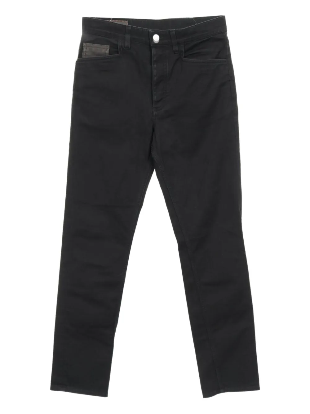 2010 leather-trim jeans
