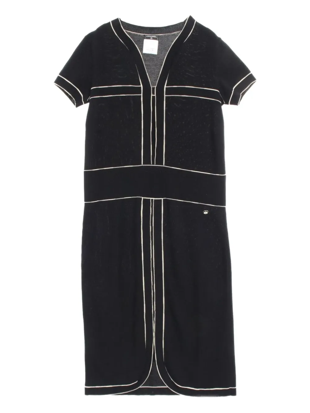 1986-1988 cotton knit-trim dress