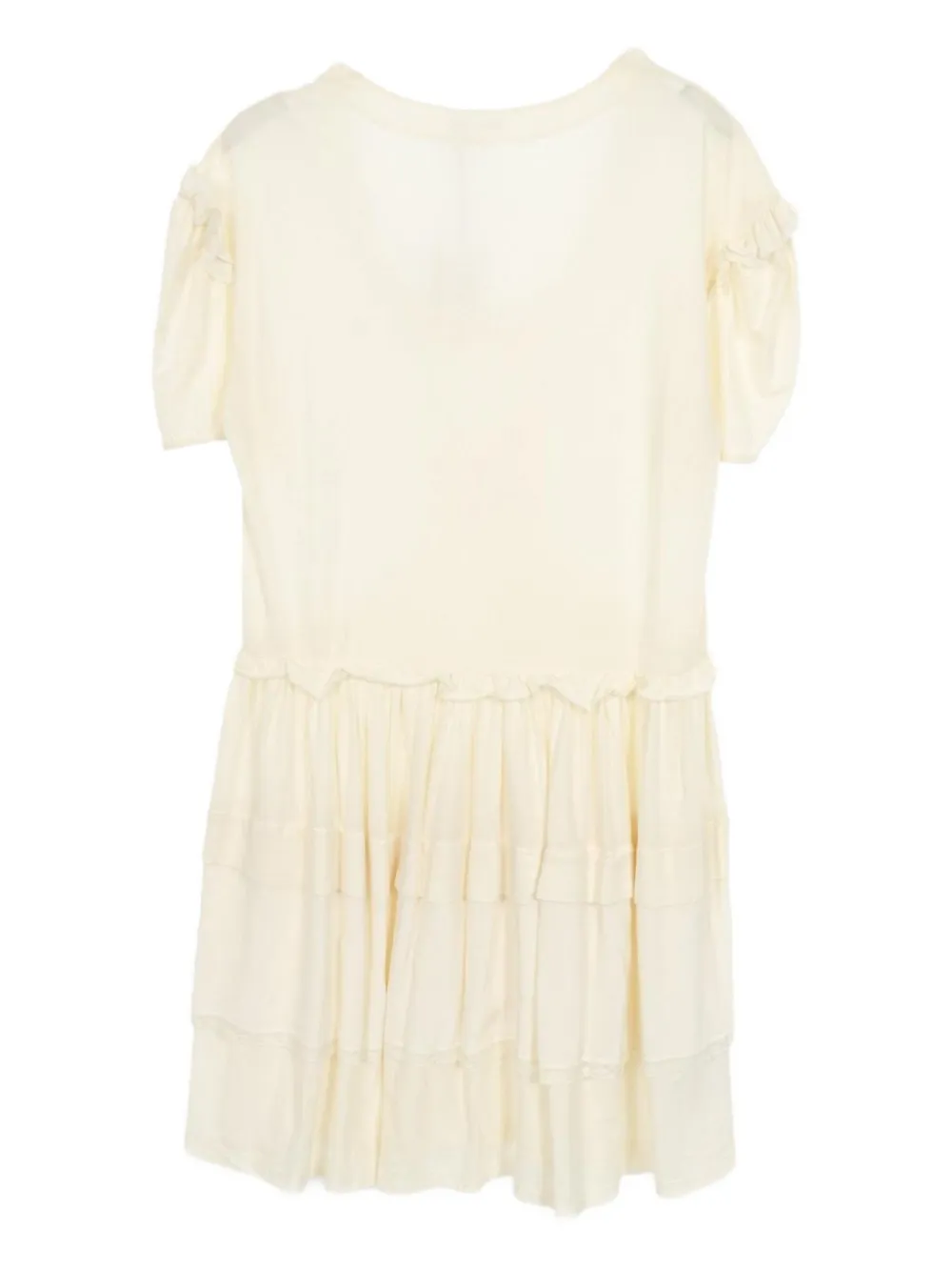 Miu Miu Pre-Owned 2010s gelaagde jurk met franje - Beige