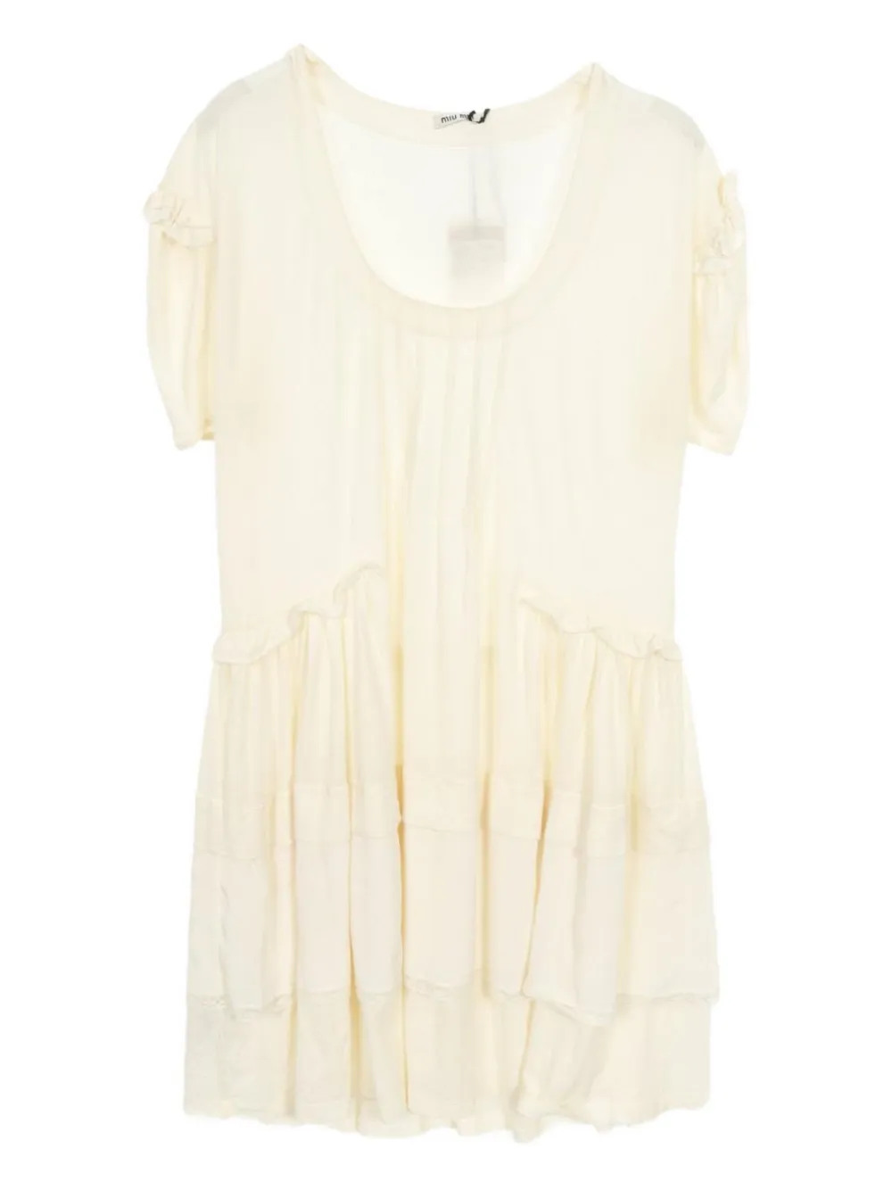Miu Miu Pre-Owned 2010s tiered frill dress | Neutrals | Image 1