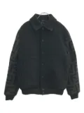 Fendi Pre-Owned 2010s Zucca-pattern wool-blend jacket - Black