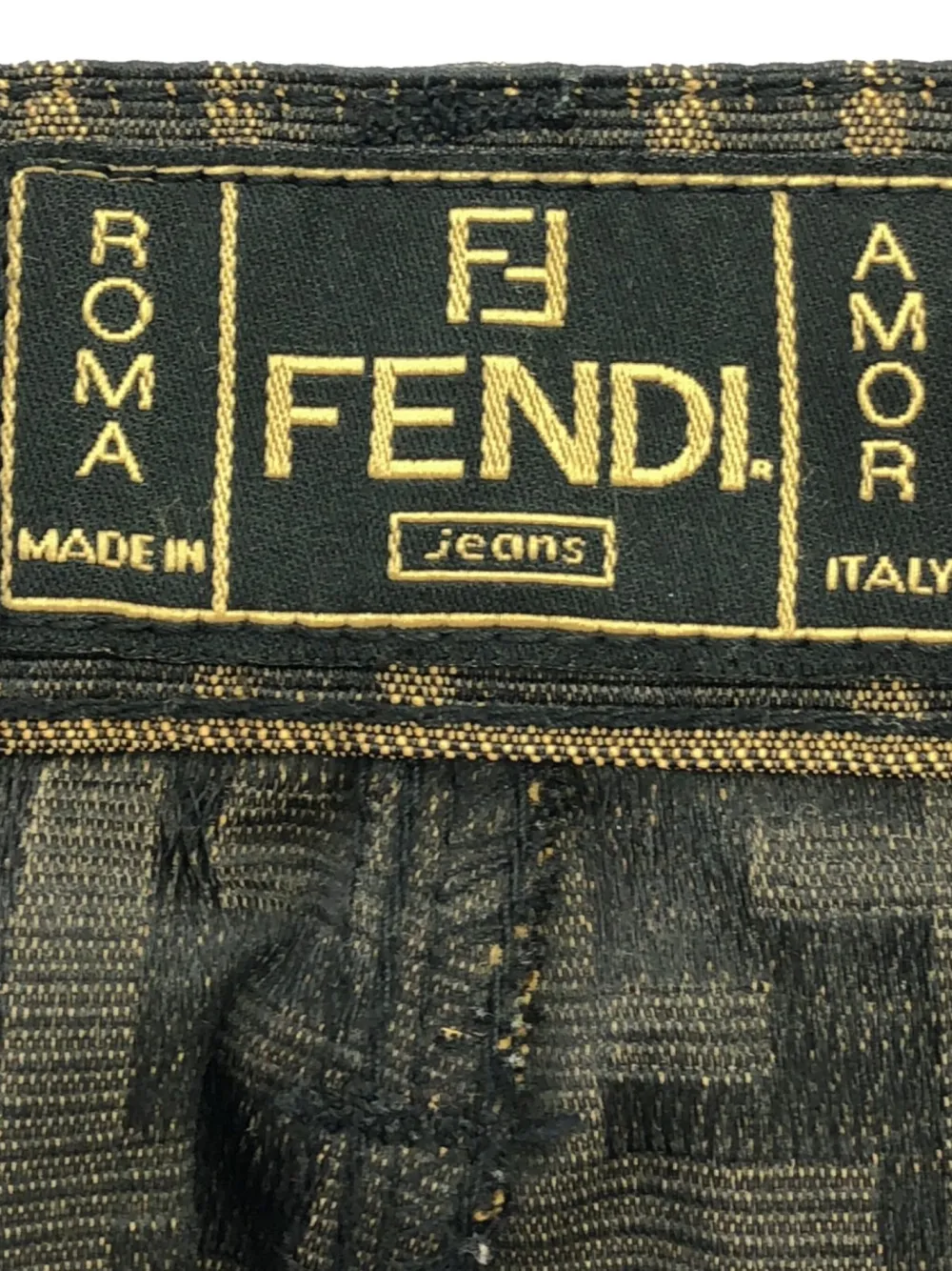 Pre-owned Fendi 2000s Monogram-pattern Trousers In Brown