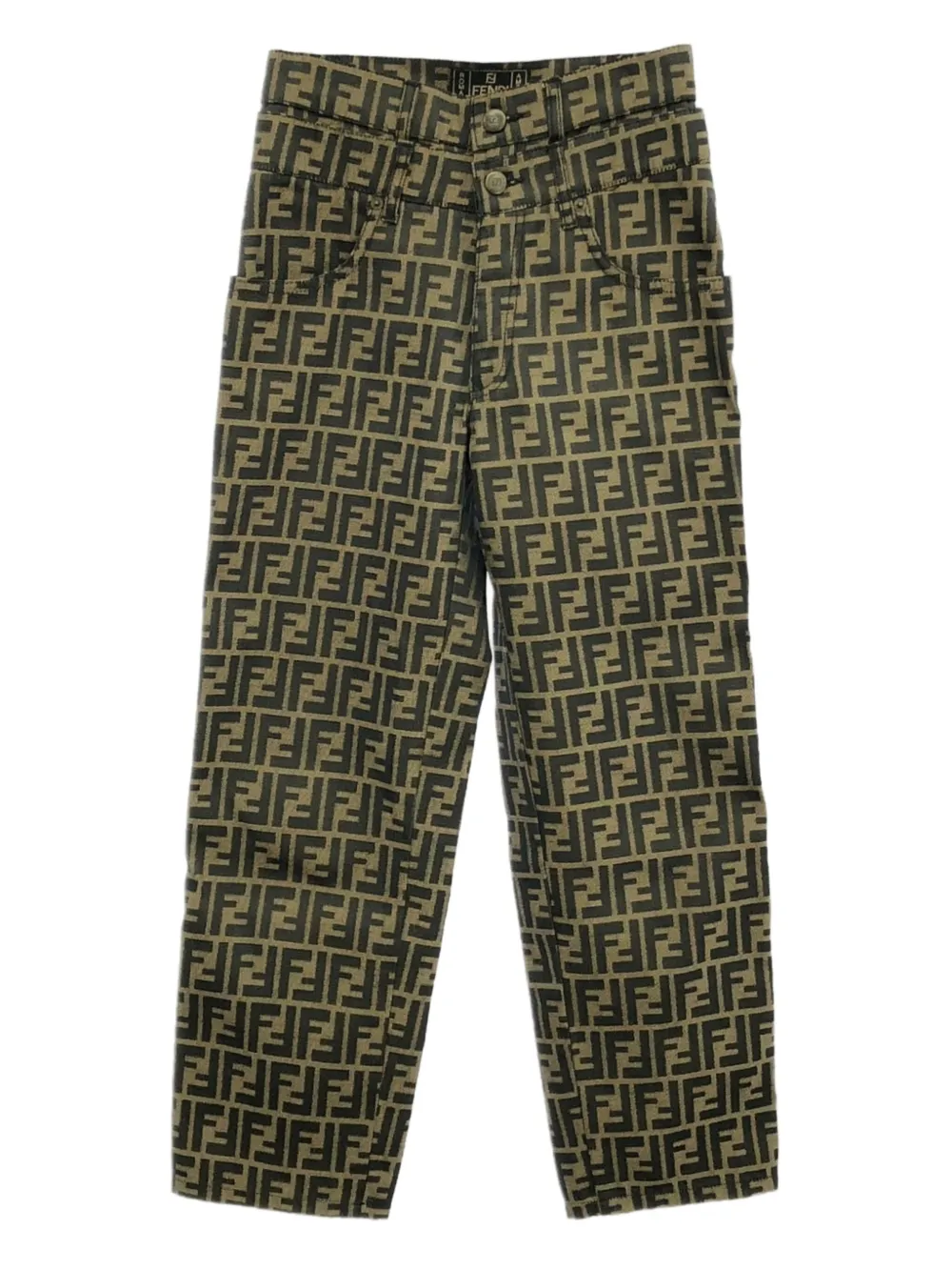 Fendi Pre-Owned 2000s monogram-pattern trousers | Brown | Image 1