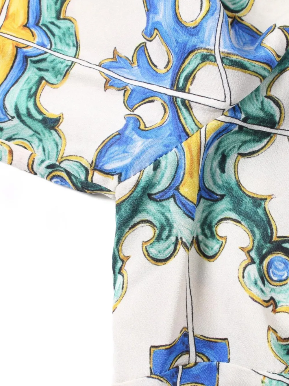 Pre-owned Dolce & Gabbana 2010s Mallorca-print Silk Blouse In Neutral