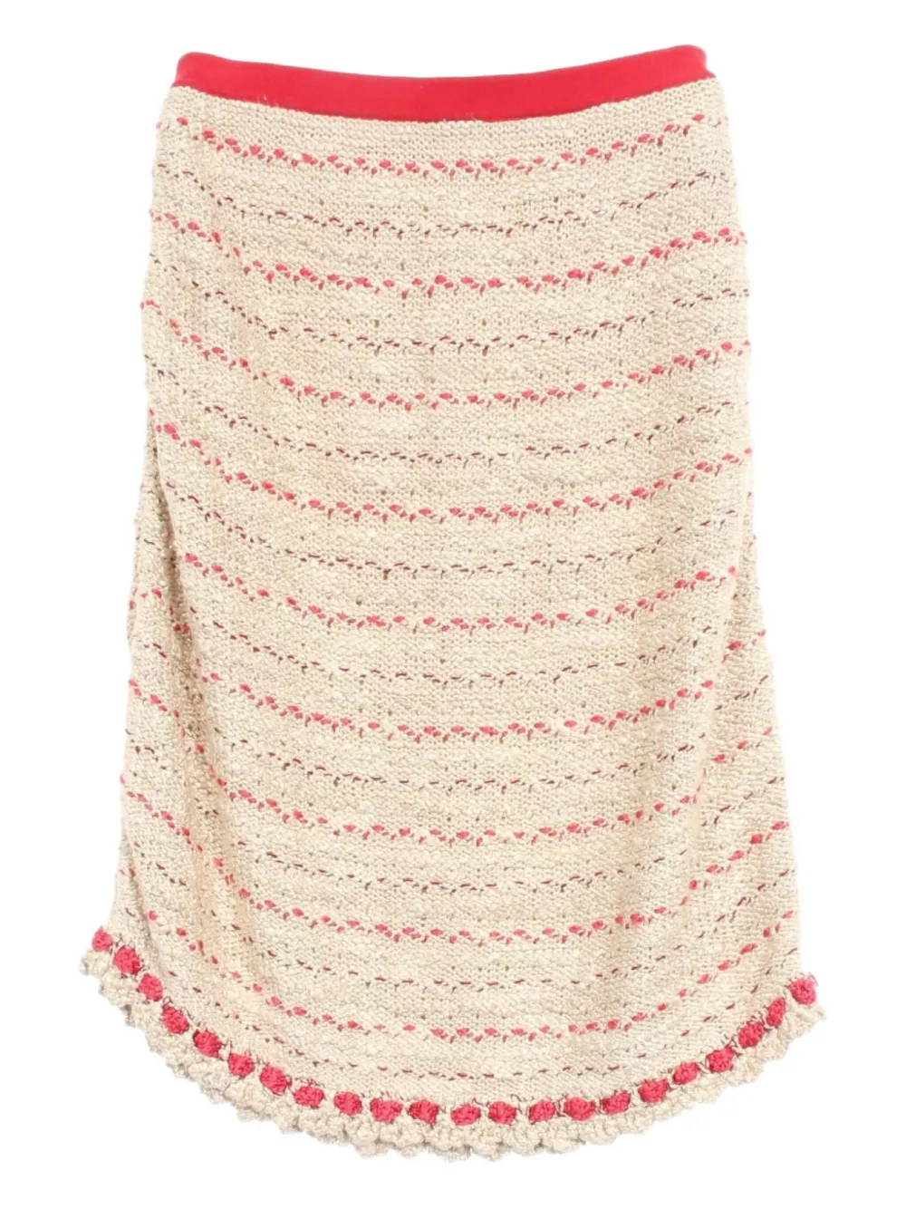 CHANEL Pre-Owned 1986-1988 gebreide midi-rok - Beige
