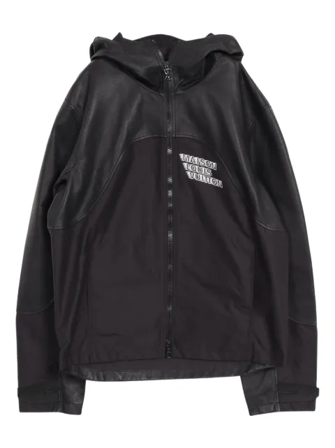 Louis Vuitton Pre-Owned 2010 leather hooded jacket