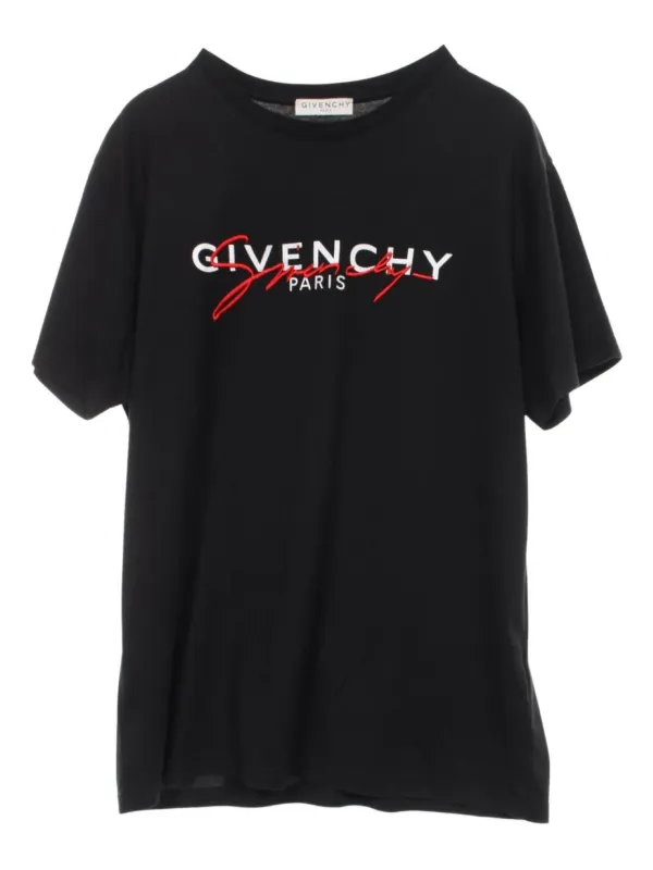 Givenchy Pre-Owned 2010s Signature-print t-shirt | Black | FARFETCH JO