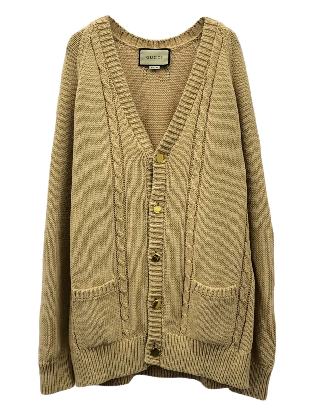 Gucci Pre-Owned 2010 cable-knit cardigan - ニュートラル Gucci Pre-Owned 2010 cable-knit cardigan - ニュートラル