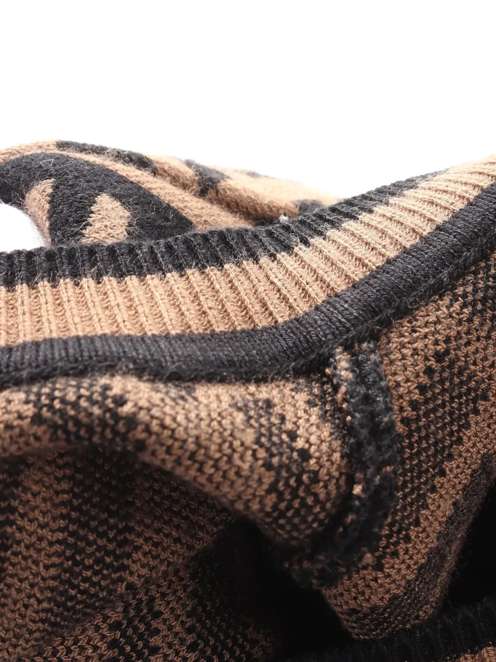 Pre-owned Fendi 2010s Zucca-knit Top In Brown