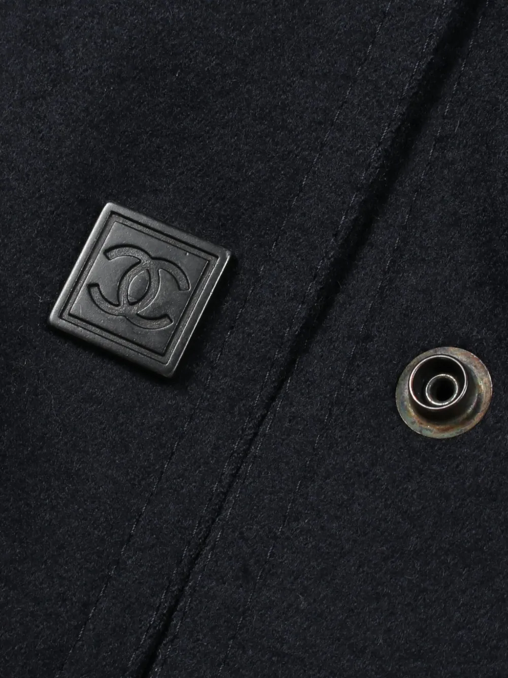 Pre-owned Chanel 1986-1988 Coco Mark Bomber Jacket In Blue