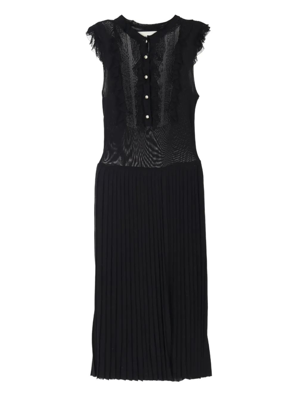 Gucci Pre-Owned 2010s geplooide jurk met ruches - Zwart