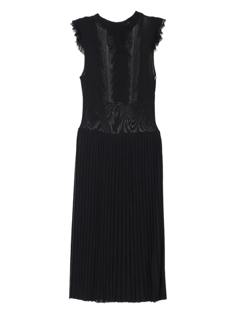 2010s ruffle-trim pleated dress