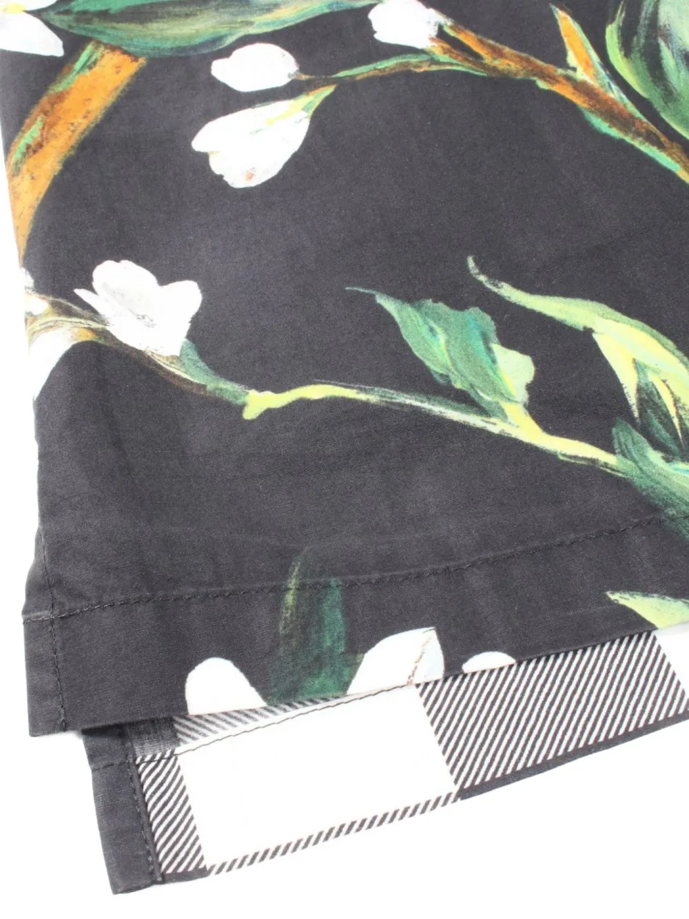 Pre-owned Dolce & Gabbana 2010s Floral-print Check-pattern Cotton Top In Black