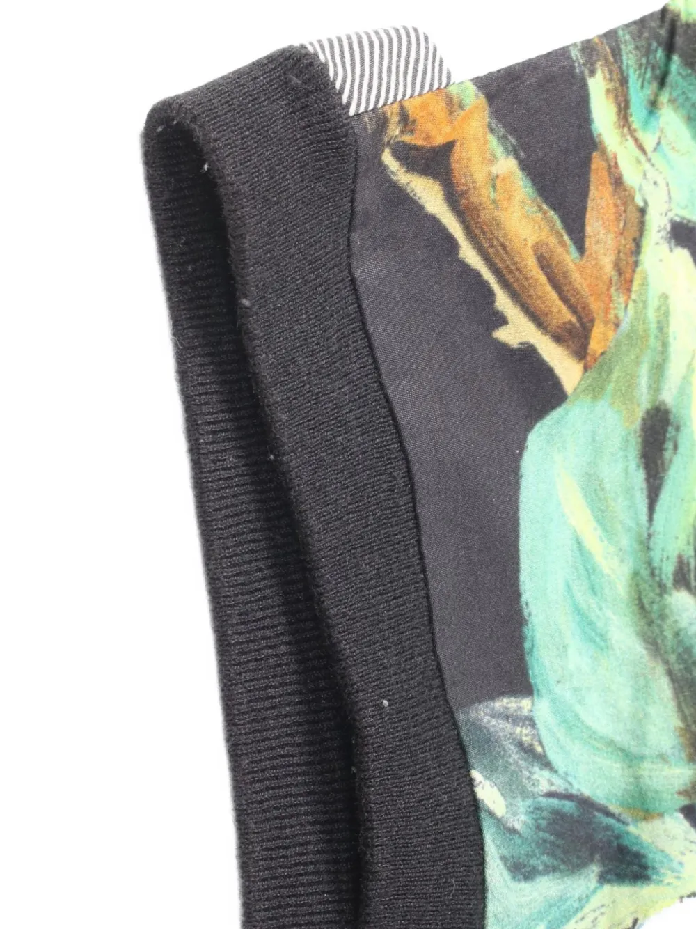 Pre-owned Dolce & Gabbana 2010s Floral-print Check-pattern Cotton Top In Black