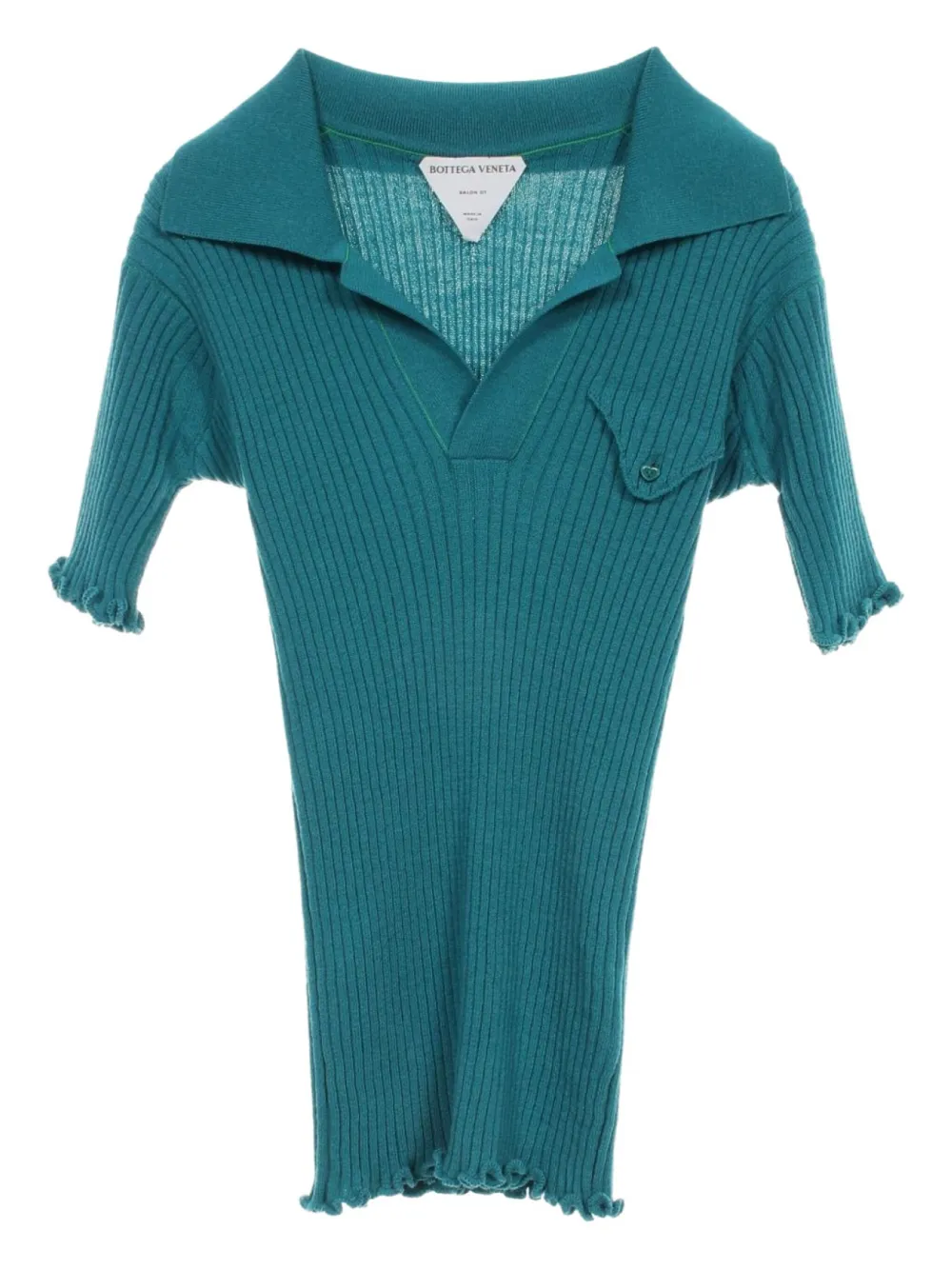 2010s ribbed-knit polo shirt
