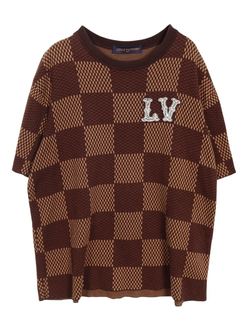 Louis Vuitton Pre-Owned 2010s ダミエ エベヌ Tシャツ - ブラウン Louis Vuitton Pre-Owned 2010s ダミエ エベヌ Tシャツ - ブラウン