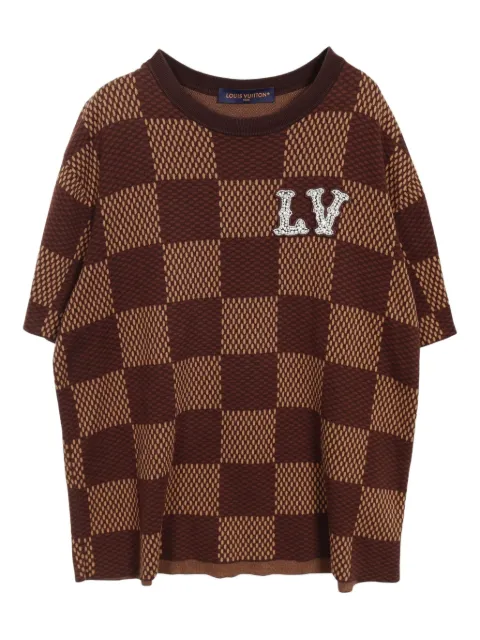 Louis Vuitton Pre-Owned 2010s Damier Ebène-pattern t-shirt