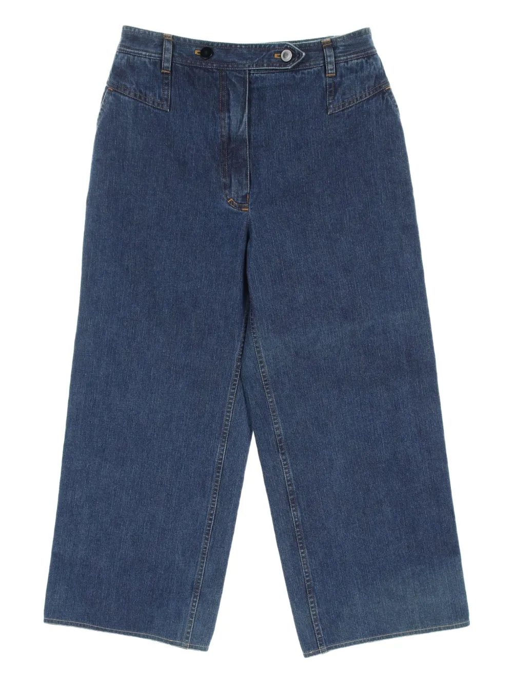 Pre-owned Chanel 1986-1988 Cotton Denim Trousers In Blue