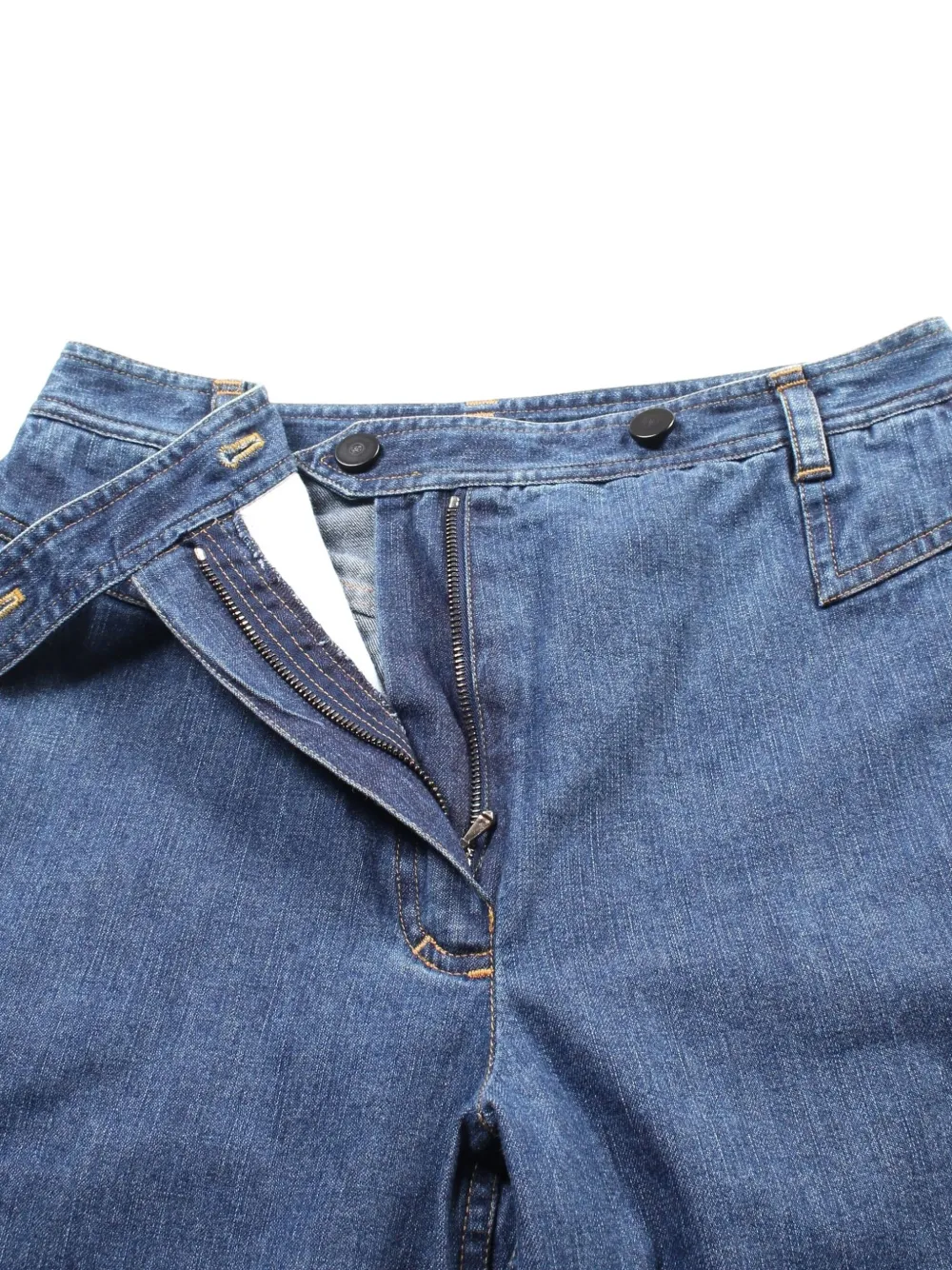 Pre-owned Chanel 1986-1988 Cotton Denim Trousers In Blue