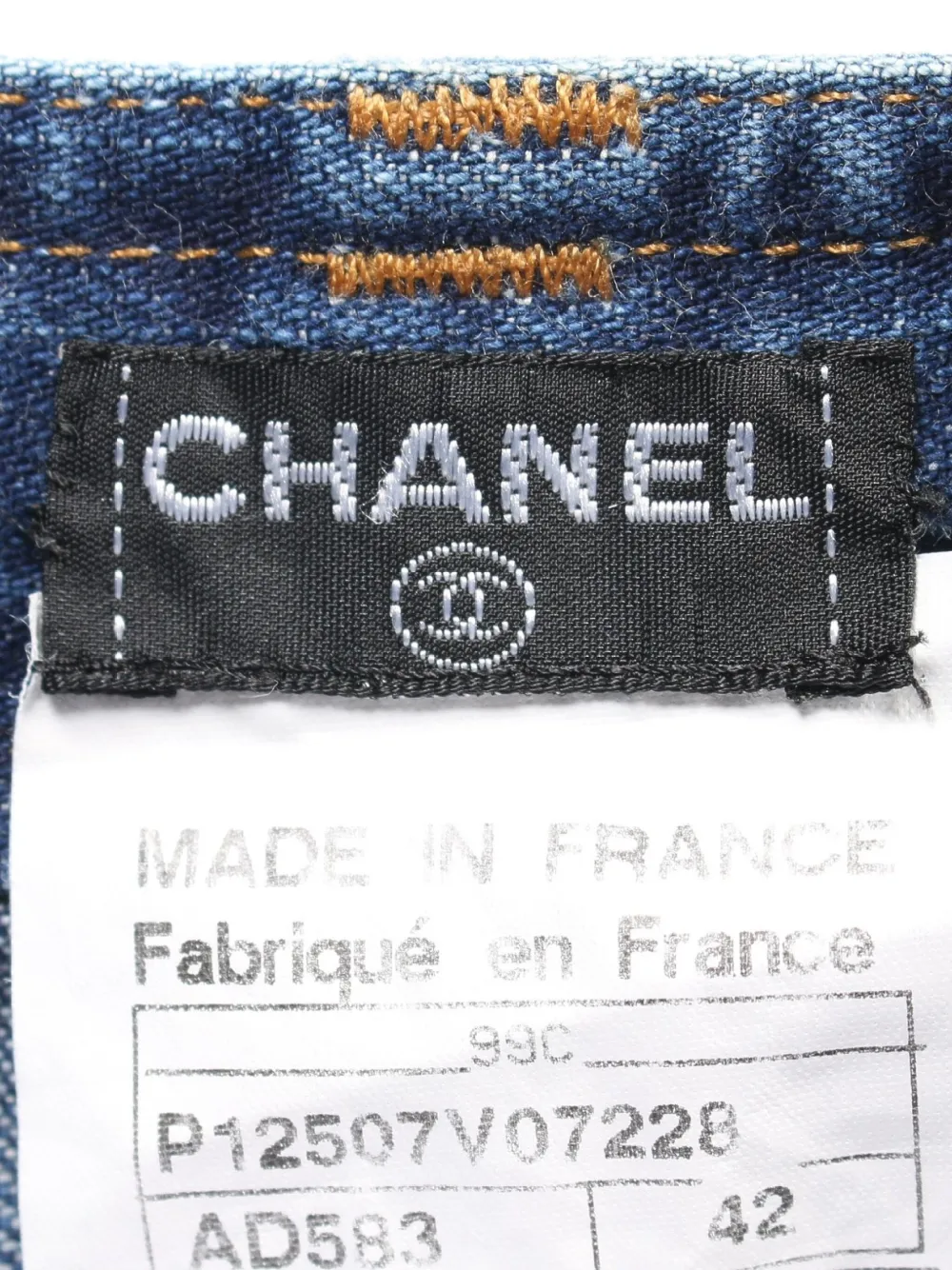 Pre-owned Chanel 1986-1988 Cotton Denim Trousers In Blue