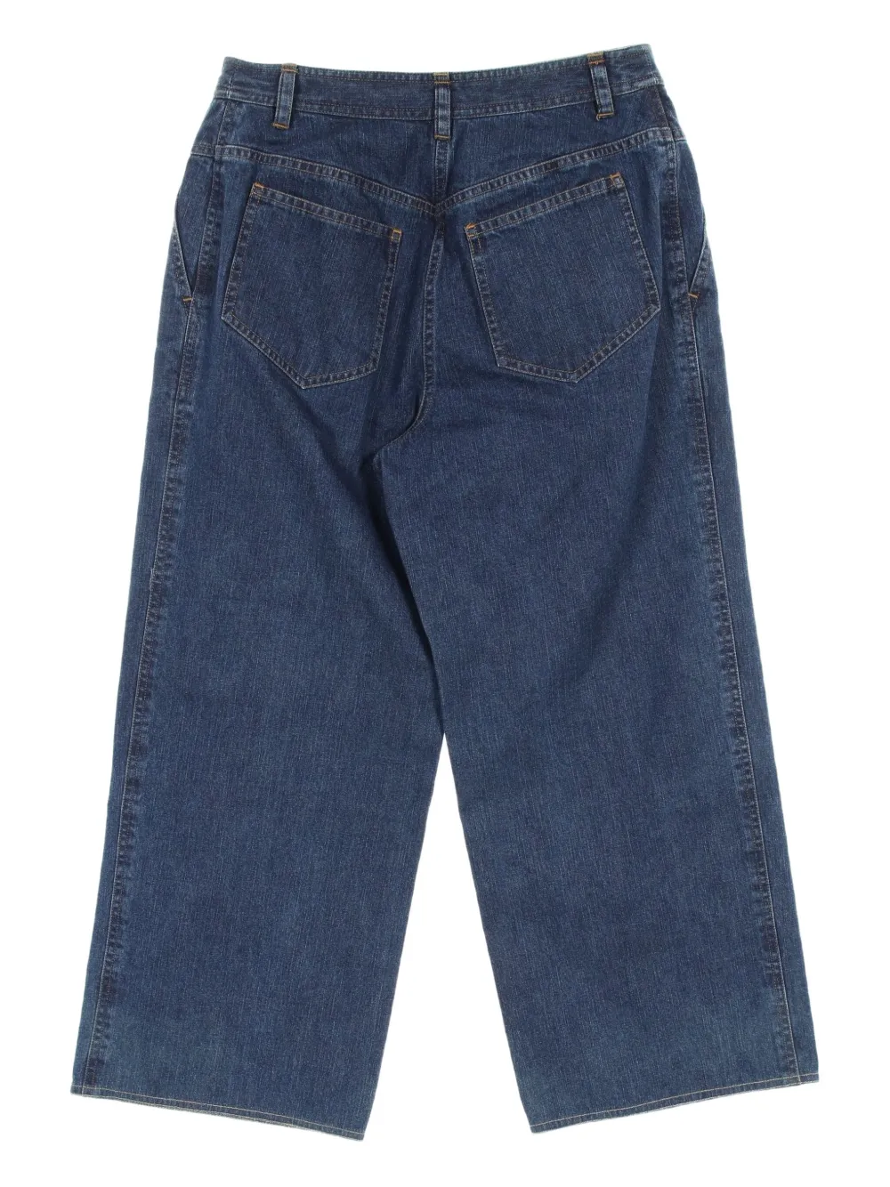 Pre-owned Chanel 1986-1988 Cotton Denim Trousers In Blue