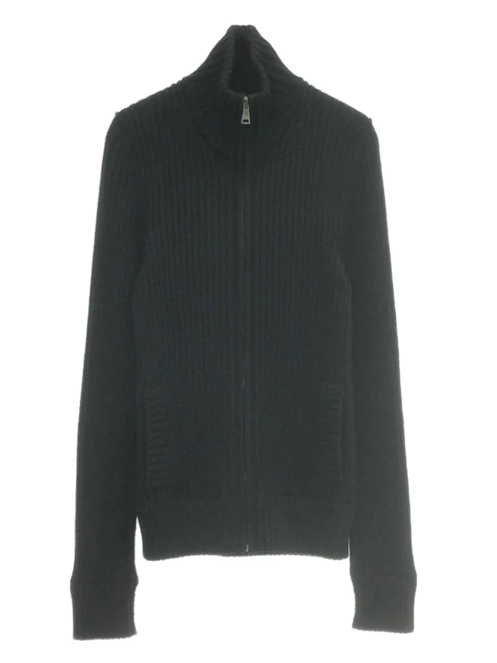Pre-owned Dolce & Gabbana 2010s Zip-up Ribbed Cardigan In Black