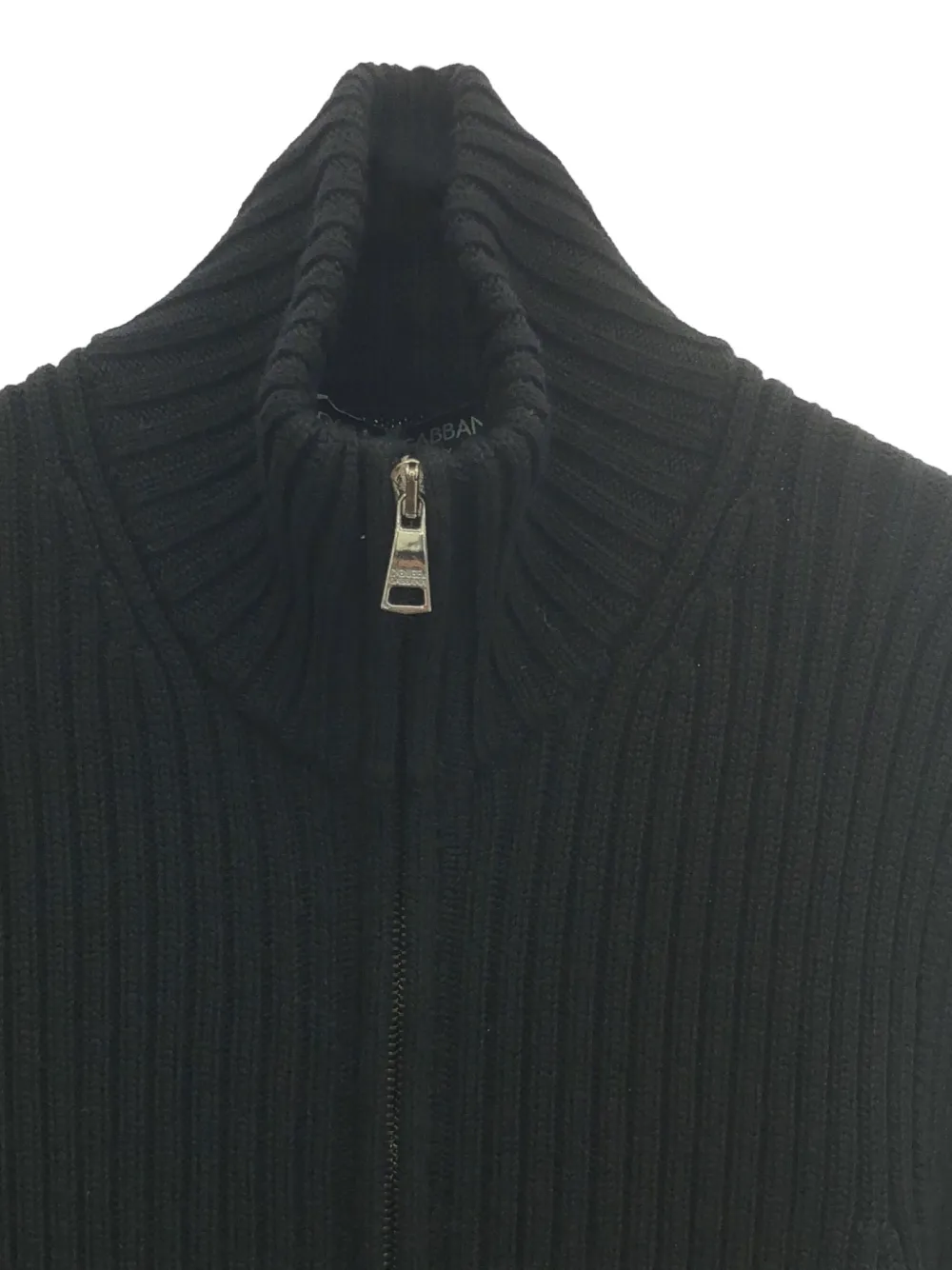 Pre-owned Dolce & Gabbana 2010s Zip-up Ribbed Cardigan In Black