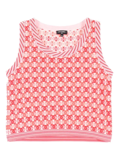 CHANEL Pre-Owned 1986-1988 Coco mark-pattern tank top
