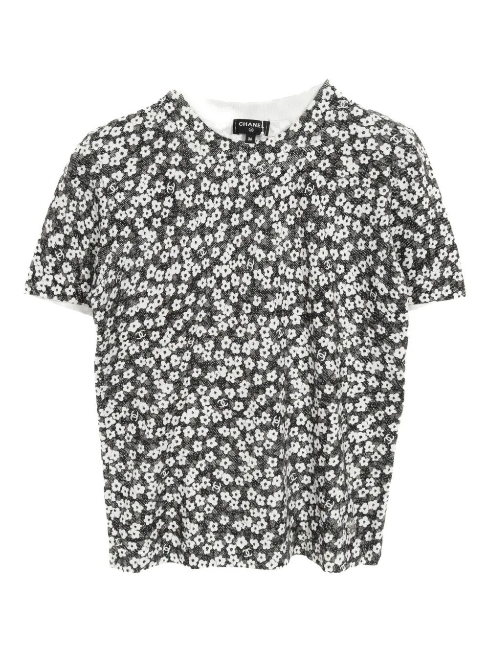 CHANEL Pre-Owned 1986-1988 フローラル Tシャツ - グレー CHANEL Pre-Owned 1986-1988 フローラル Tシャツ - グレー