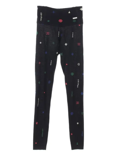 CHANEL Pre-Owned 1986-1988 Coco-mark Camellia leggings