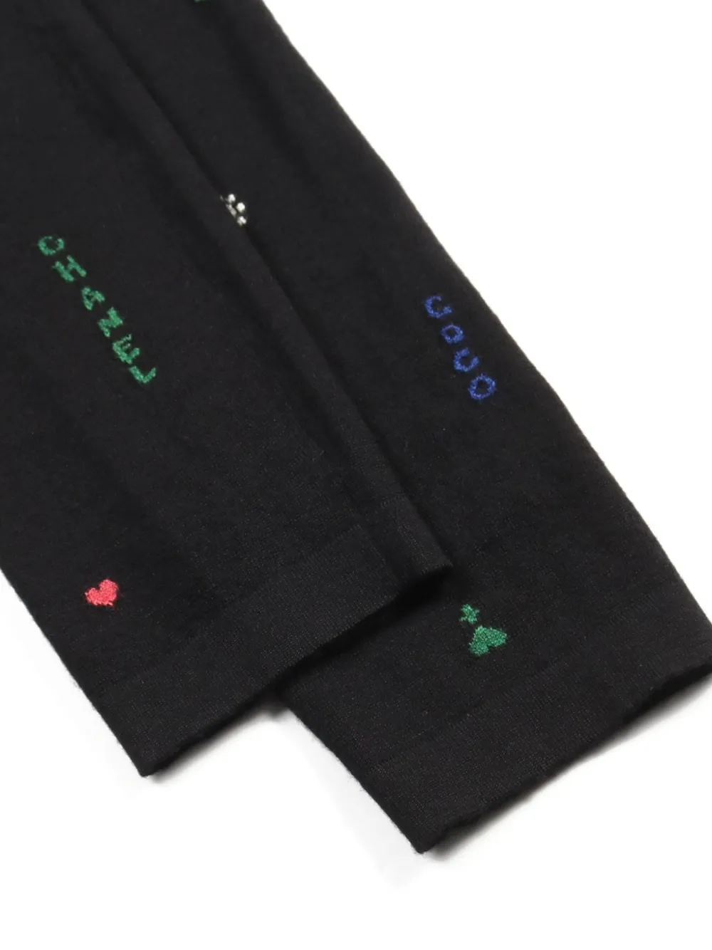 Pre-owned Chanel 1986-1988 Coco-mark Camellia Leggings In Black