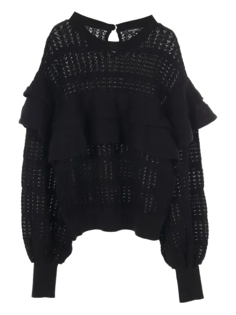 CHANEL Pre-Owned 1986-1988 Strickoberteil mit Rüschen