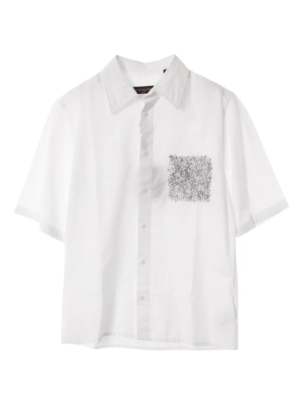 2010s embroidered-pocket shirt