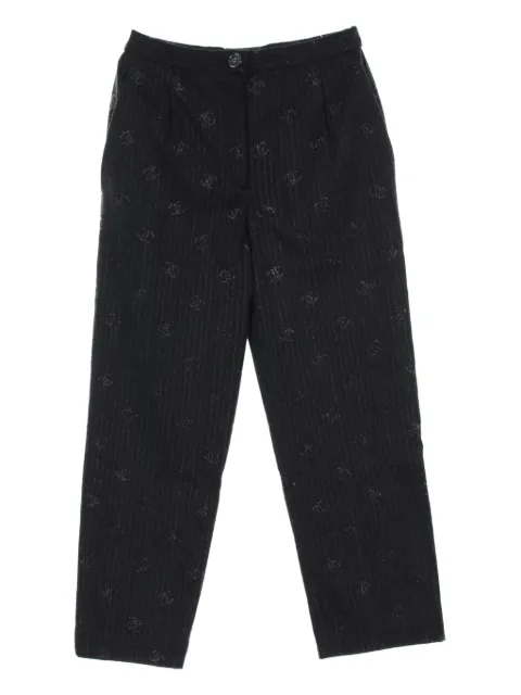 CHANEL Pre-Owned Coco Mark 条纹长裤（1986-1988年典藏款）