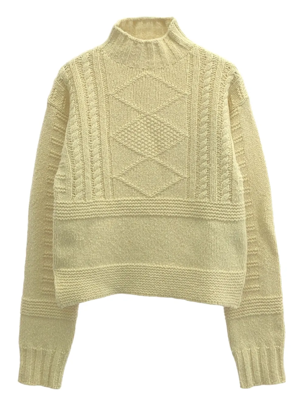 Jil Sander Pre-Owned 2010s cable-knit wool sweater | White | Image 1