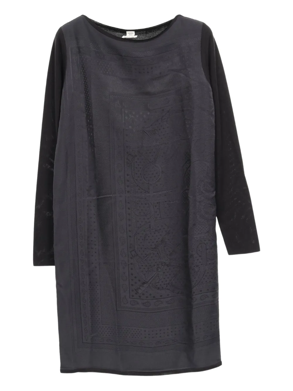 2010s paisley-panel knit dress