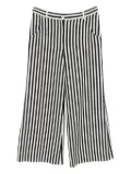 CHANEL Pre-Owned 1986-1988 striped wide-leg trousers - BLACK, WHITE