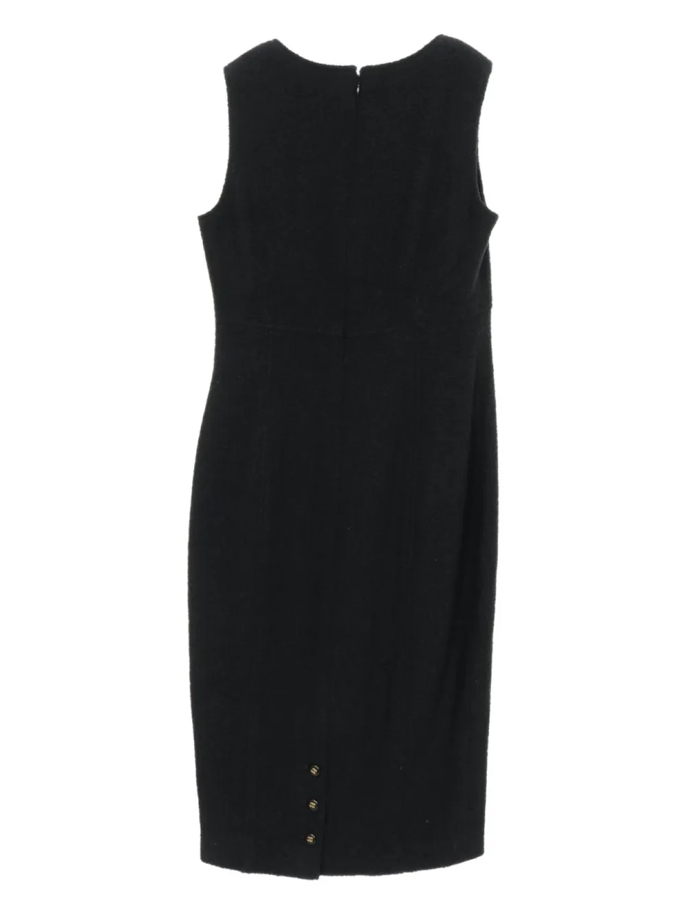 CHANEL Pre-Owned 1986-1988 midi-jurk met V-hals - Zwart