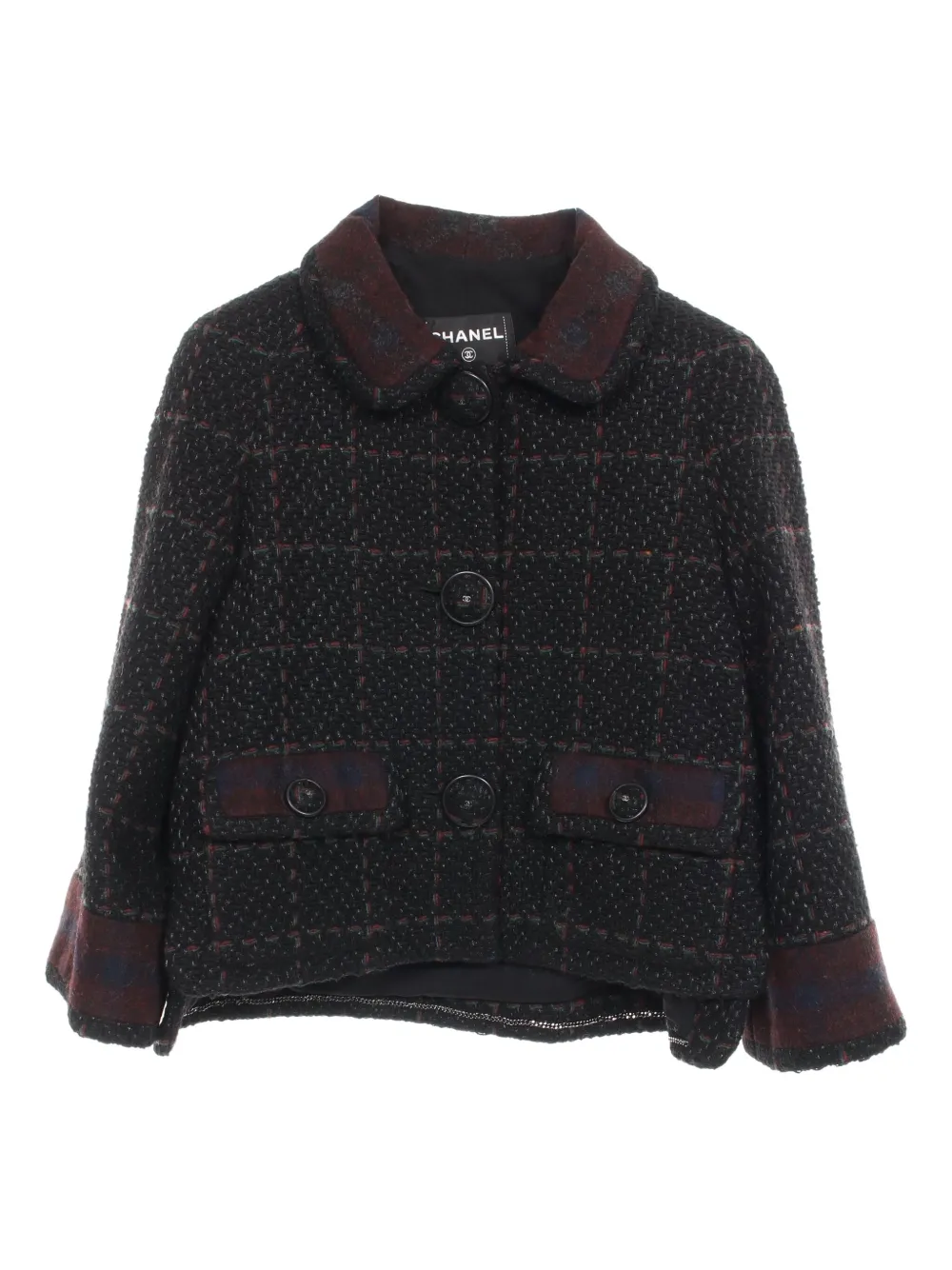1986-1988 checked wool buttoned jacket