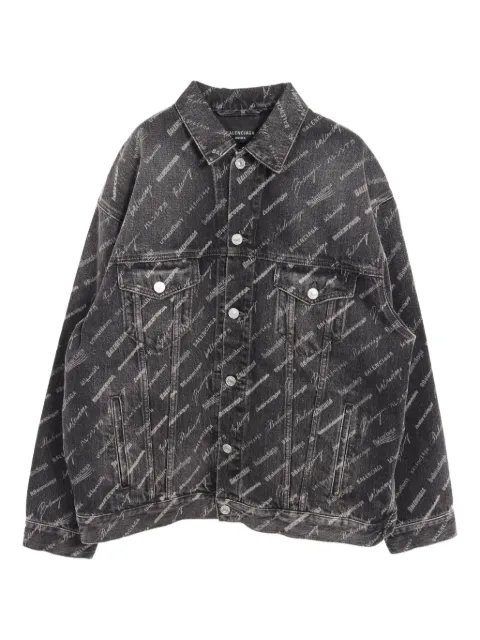 Balenciaga Pre-Owned 2010s logo-patterned denim jacket