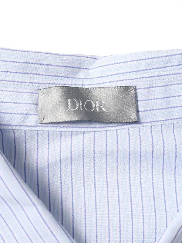 Christian Dior Pre-Owned 2010s Striped logo-embroidered Shirt Blue  FARFETCH IN
