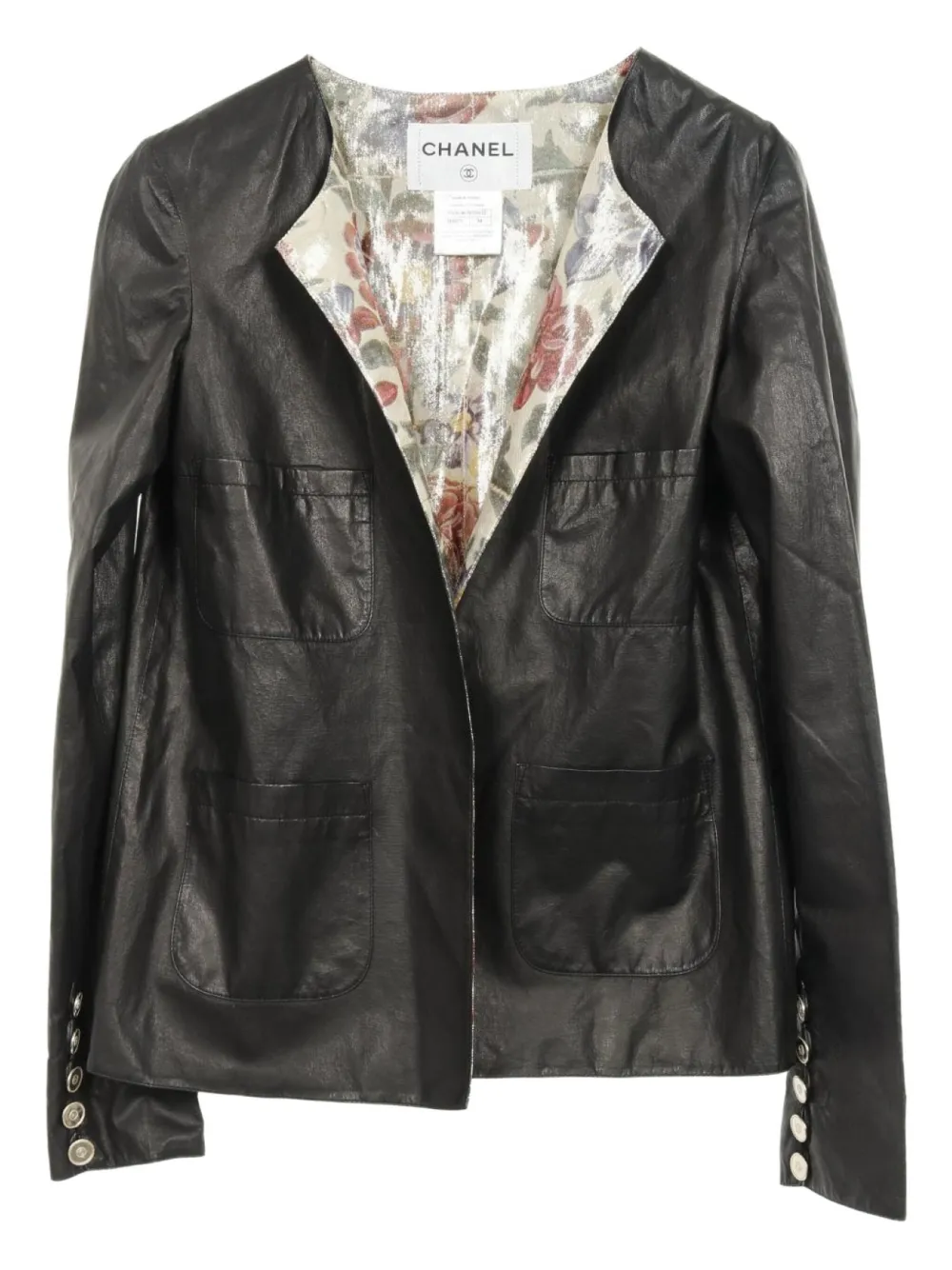CHANEL Pre-Owned 1986-1988 ノーカラージャケット - ブラック CHANEL Pre-Owned 1986-1988 ノーカラージャケット - ブラック