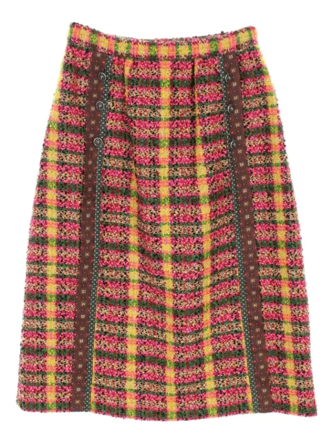 Gucci Pre-Owned skotskternet nederdel i tweed fra 2010