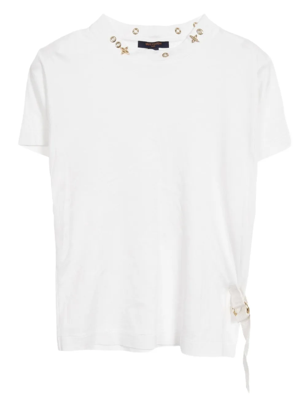 Louis Vuitton Pre-Owned 2010s アイレットディテール Tシャツ - ホワイト Louis Vuitton Pre-Owned 2010s アイレットディテール Tシャツ - ホワイト