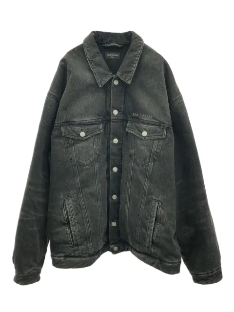Balenciaga Pre-Owned chamarra de mezclilla con logo espejado 2010
